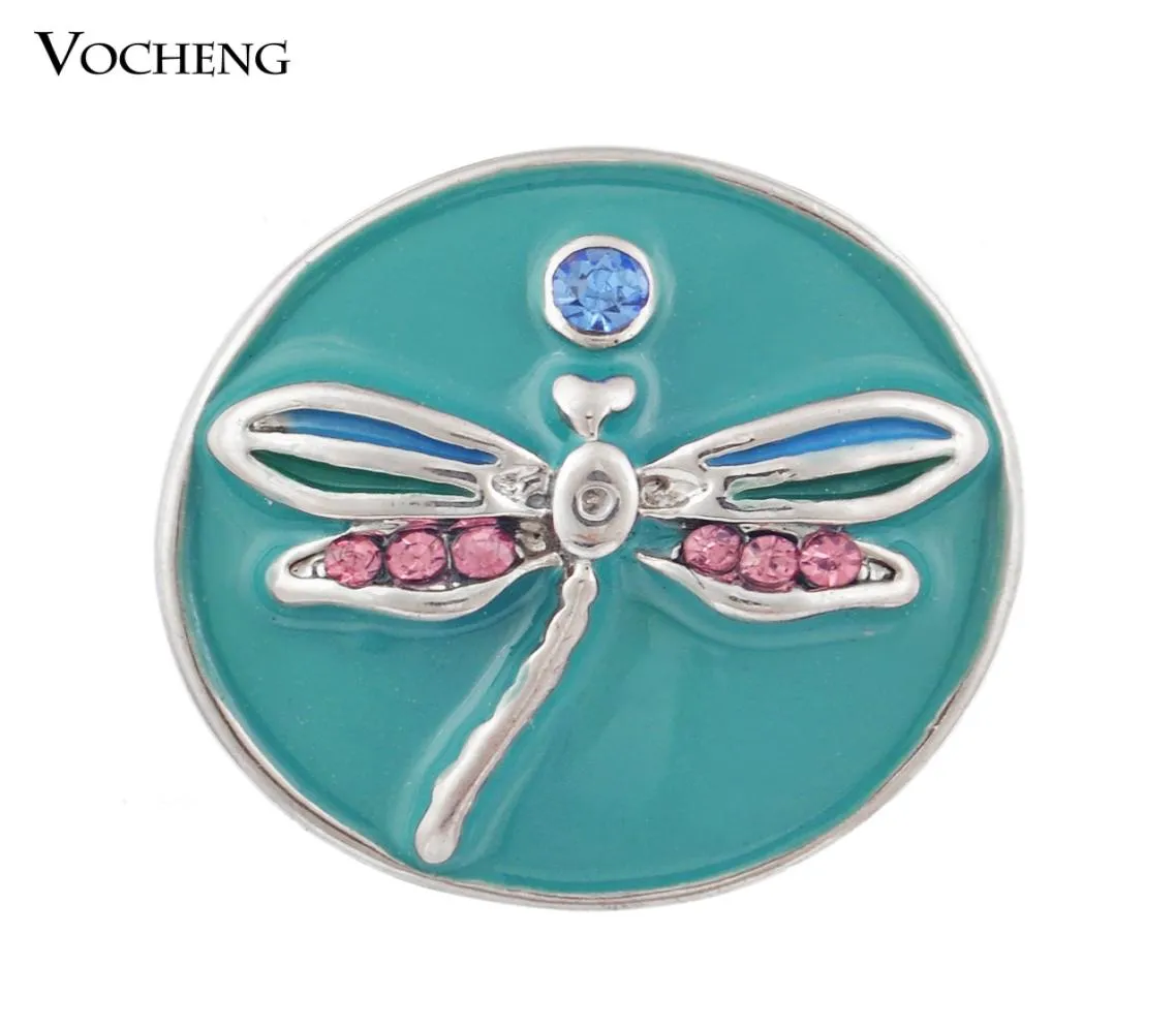 Vocheng Noosa DIY acessório de joias fashion botão de pressão de libélula vermelha Vn2006613079