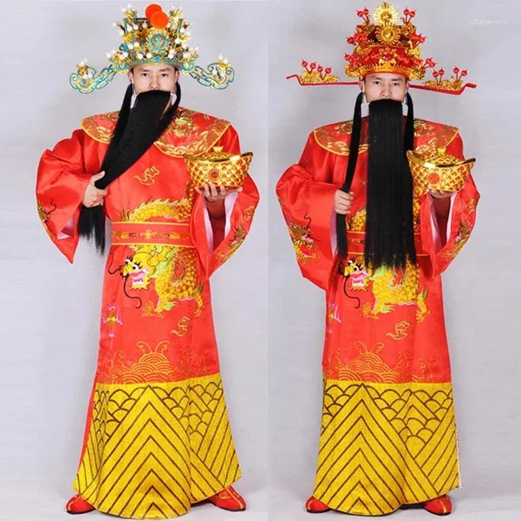 Ethnic Clothing Adults Size Outfit Carnival Lucky Character Mammon Costume The God Of Wealth Man Party Celebrate Robe Set TV Film Wear