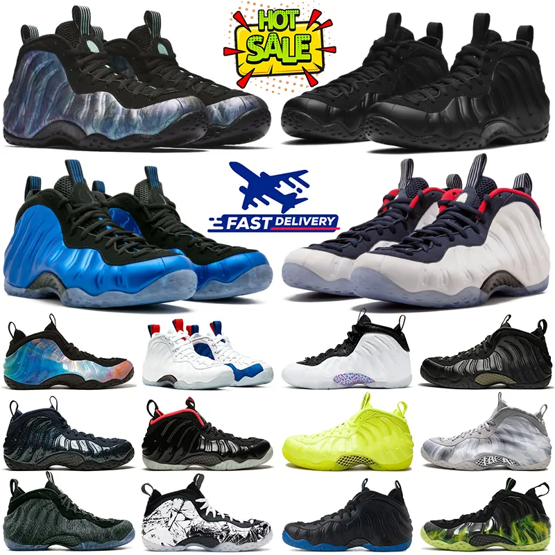 Foamposite Men basketskor Foamposites One Penny Hardaway Alternativ Galaxy Anthracite Aubergine Obsidian Glitter Mens Trainers Outdoor Sports Sneakers