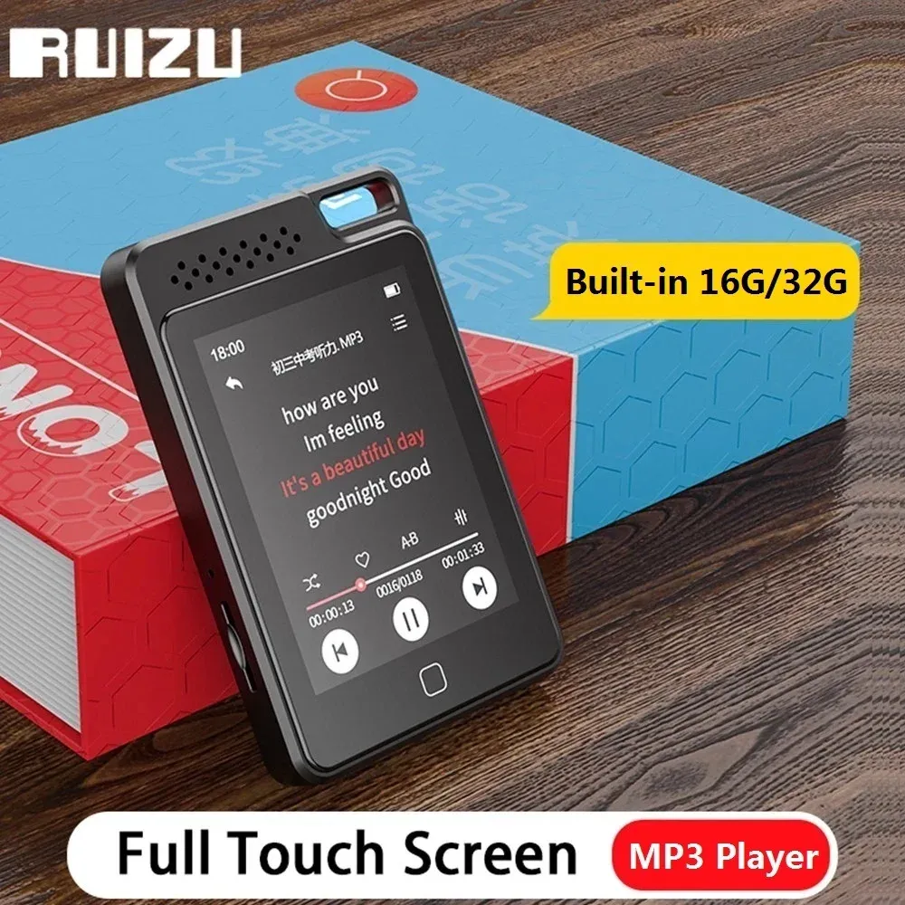 Spieler Neuer RUIZU C1 Mini MP3-Player mit 2,4-Zoll-Bluetooth 5.0 HiFi-Musik-Player unterstützt Lautsprecher TF-Karte Aufnahme EBook Video Walkman