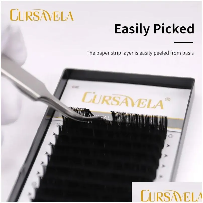 false eyelashes cursavela faux mink extension j curl silk fiber individual professionals classic natural lashes soft russian