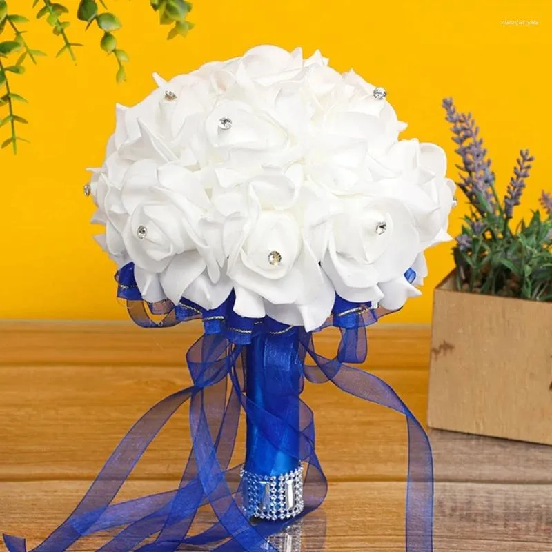 Flores decorativas encantadoras decorações de flores de casamento buquê de noiva artificial