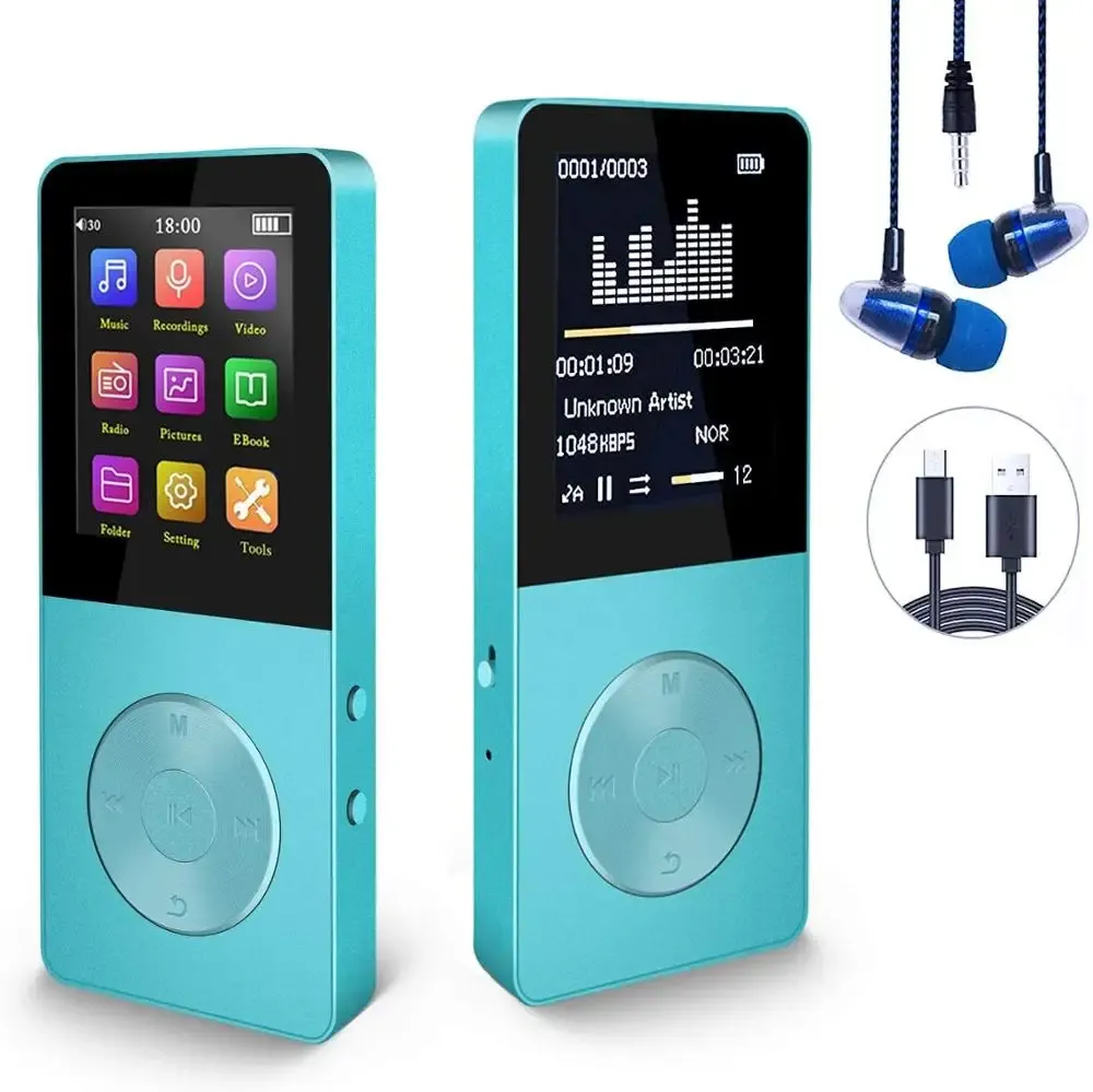 Player mini mp3 player hifi com alto-falante embutido 8gb mp3 player de música com alto-falante mp4 mp4player mp 4 toda liga de alumínio walkman fm