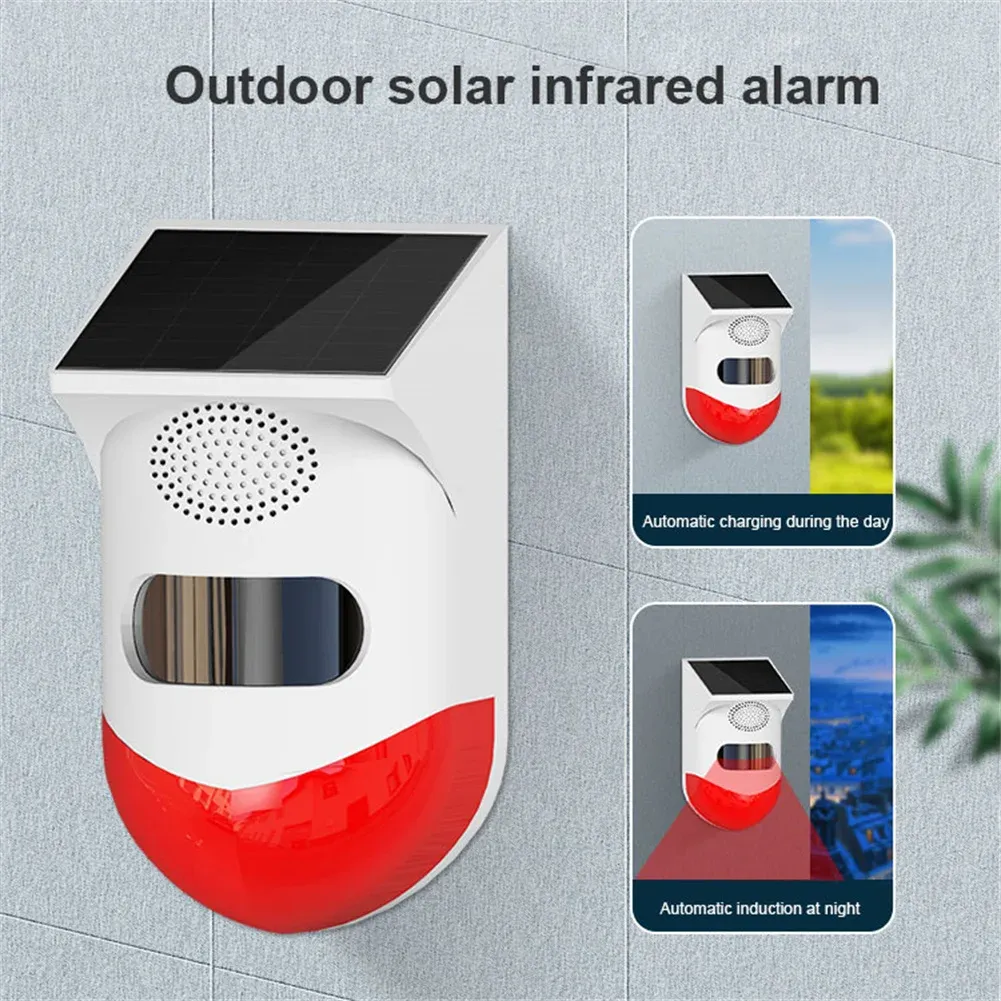 Detector Tuya Smart WiFi Alarm Outdoor Solar Infrared Alarm Waterproof Wireless Burglar Security Smart House Remote Mobile App Control