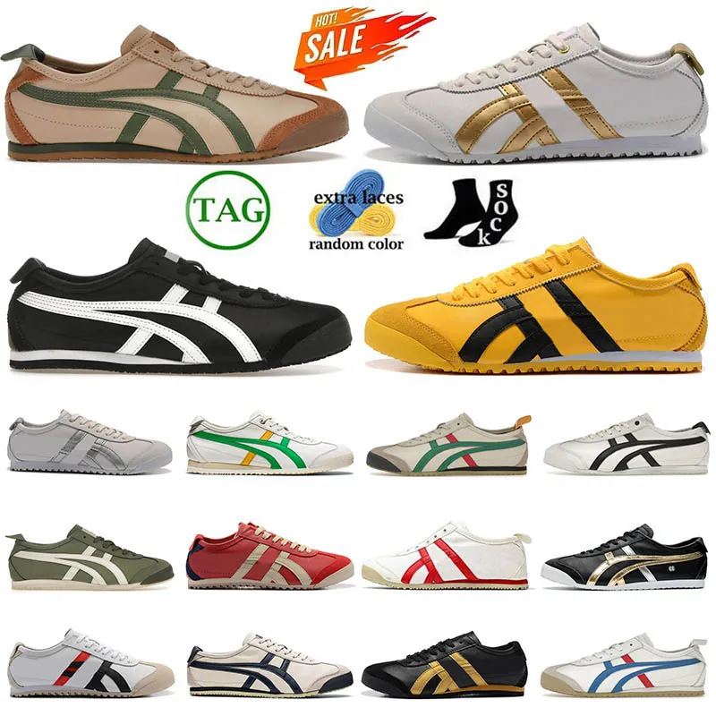 Onitsukass Tiger Mexico 66 Lifestyle Baskets Femmes Hommes Designers Chaussures De Sport Argent Off Noir Blanc Bleu Jaune Beige Vert Rouge Faible Baskets De Mode Mocassins Sports