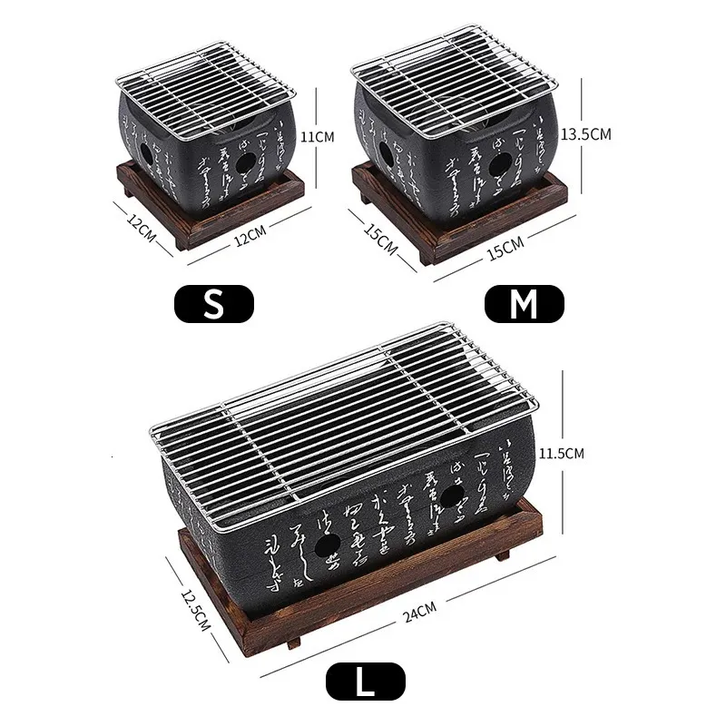 Tragbarer BBQ-Grill, koreanisches japanisches Essen, Kohleofen, Grillofen, Holzkohle-Kochofen, Haushalt, Outdoor, wiederverwendbare Box 240223