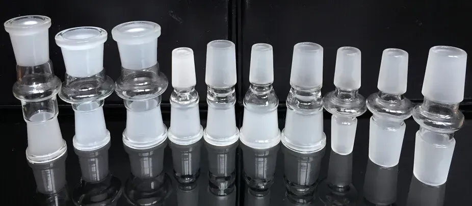 10 Styles Glass Hookah Bongs Adapter 14.5mm 18.8mm Male Female Adapters Strainght Joint 14mm 19mm Converter for Dab Rigs