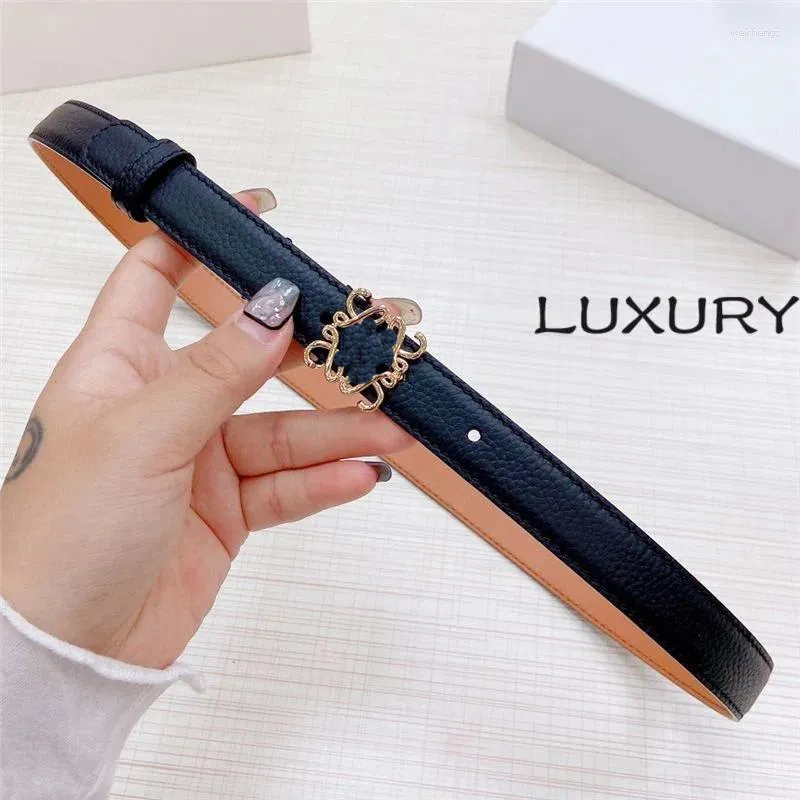 Belts 2.0cm Belt Club Decoration Dress Coat Automatic Buckle Lady High Quality Leather For Women