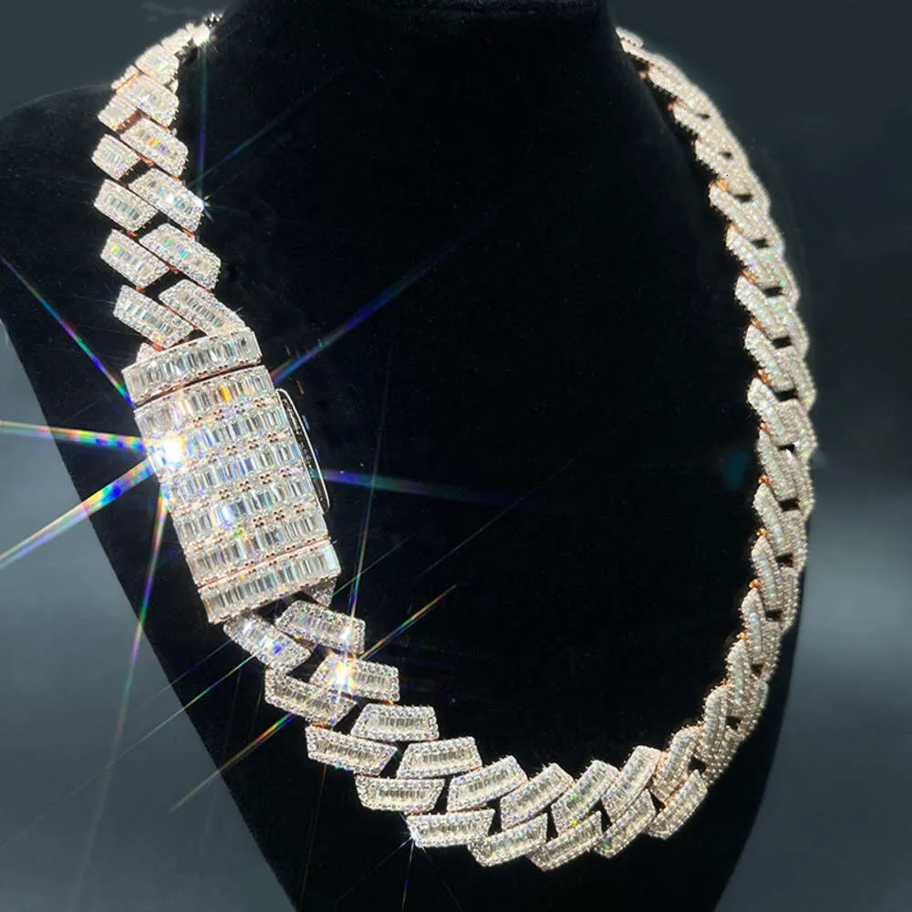 Diamantketten für Männer, Moissanit-Kette, Halskette, Designer, individuelle Gestaltung, kubanische Diamant-Hiphop-Kette mit vollem Iced Out, bestanden den Diamond Test, kubanische Gliederkette mit Ice-Out-Kette