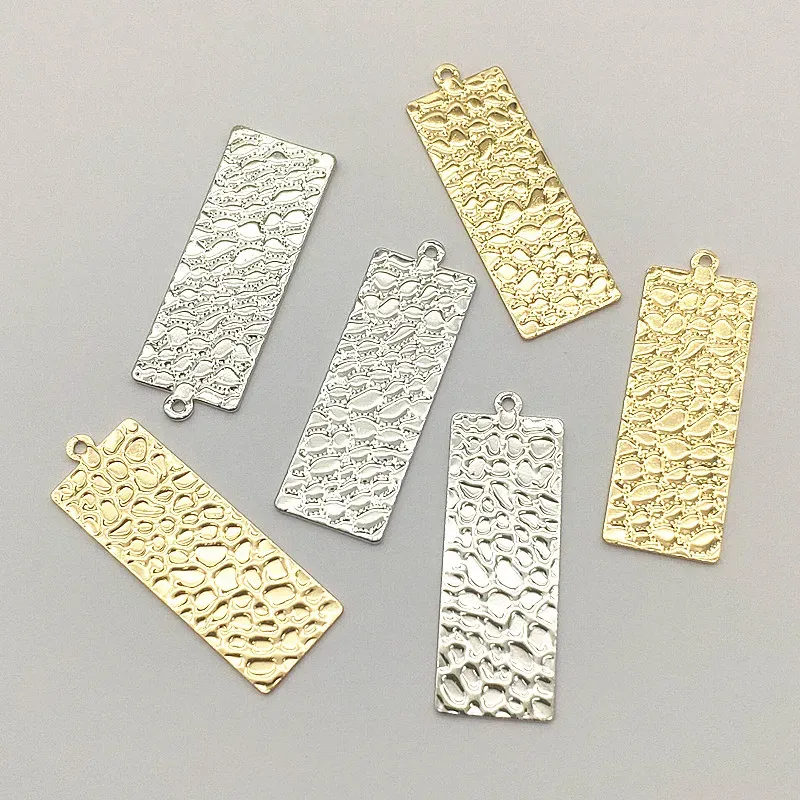 Bijoux Nouveau arrivée 35x12mm 100pcs pendentifs en laiton rectangle charme pour boucles d'oreilles de collier fait à la main