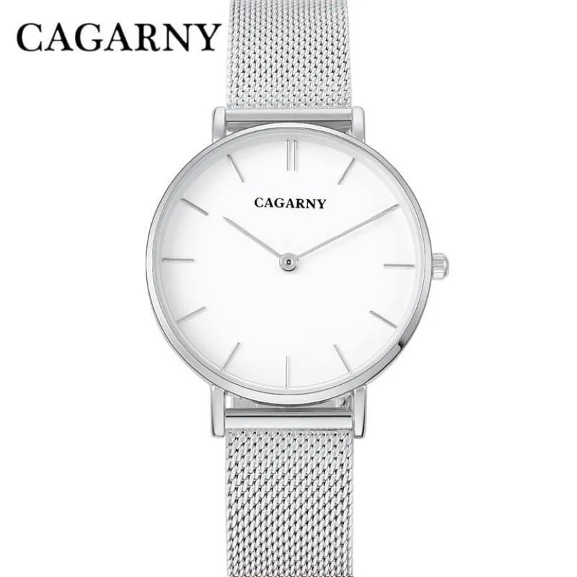 مراقبة الكوارتز المريحة للغاية للنساء للنساء Top Cagarny Fashion Women's Wrist Wathes Steel Bracelet Female Clock Wristwatc291g