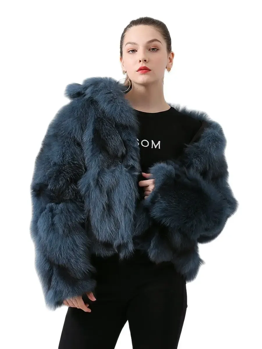 Sets/Anzüge Qiuchen PJ19007 Neuankömmling Real Fox Fur Coat Model Frauen Kurzmantel kostenloser Versand