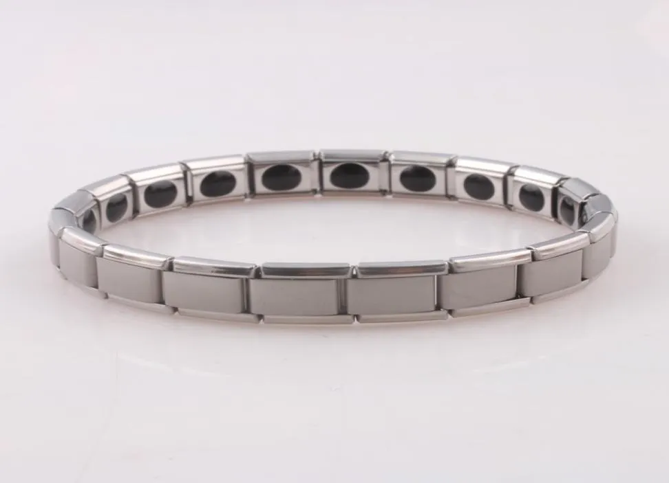 Silver Stainless Steel Bracelet Fashion MenWomen Jewelry Bracelets Bangle for Birthday Gift Titanium Steel Health Care Magnetic G2428164
