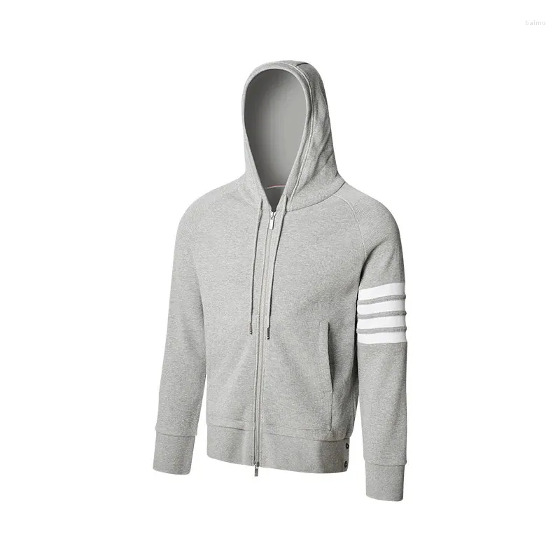 TB Erkek Hoodies Lüks Gömlek Bahar Sonbahar Marka Tasarım Tarzı Sweatshirts Klasik Donanma Waffle Pamuk 4-Bar Stripe Ceketler Mens Tasarımcı Hoodie 942