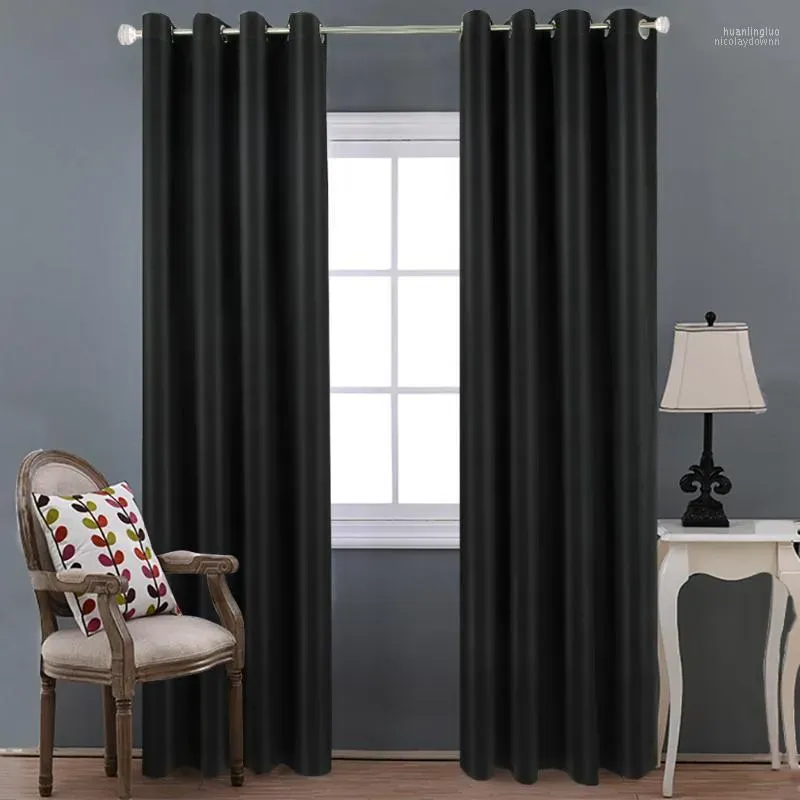 Curtain Drapes Modern Blackout Curtains For Kitchen Bedroom Window Solid Color Living Room Custom Made Finished Blinds Tend