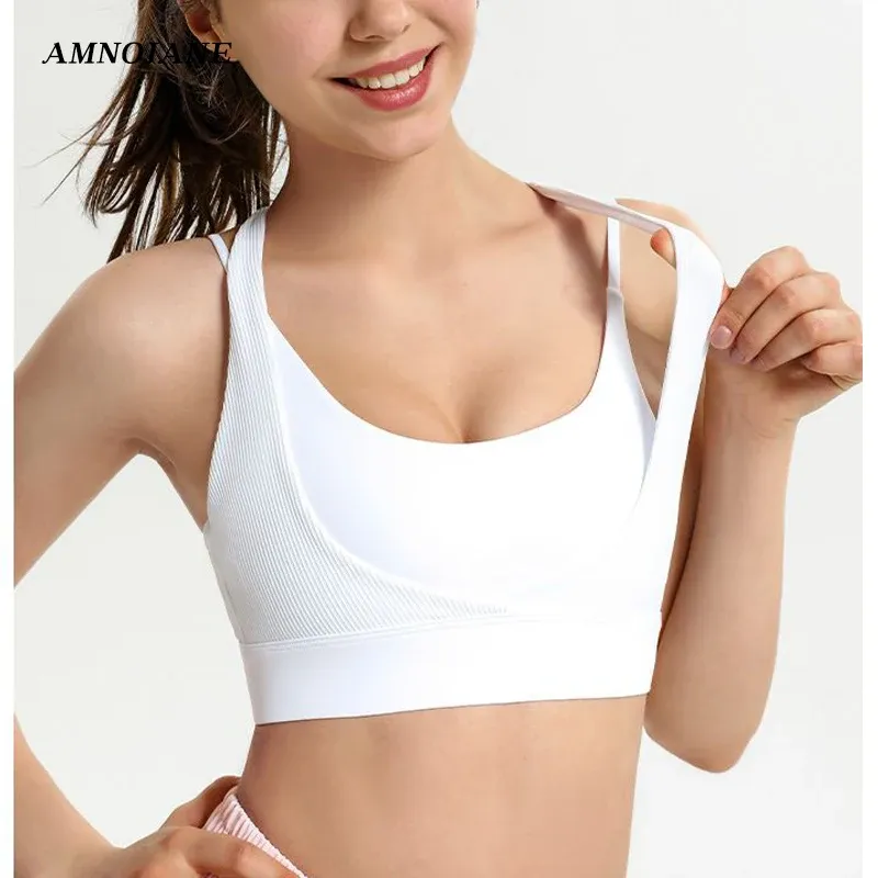 Outfits Yoga Bralette Running Fiess Seamless White Sports Bra Female Underwear Gym Push Up Bras Women Ribbed Beauty Back Tank Top