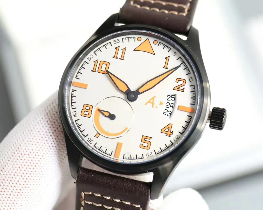 orologio di design orologi da pilota da uomo 5A movimento meccanico di alta qualità uhren 41mm orologio da uomo cronografo con data orologio da polso Super-LumiNova montre W5CU