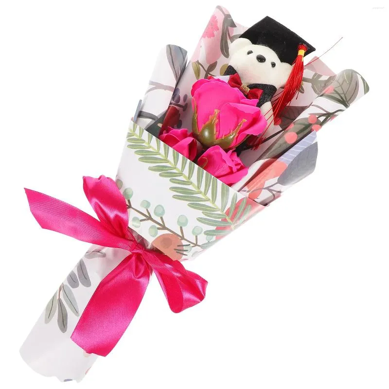 Decorative Flowers Gift Mini Stuffed Bear Bouquet Graduation Presents Decoration Gifts For Grads Banquet