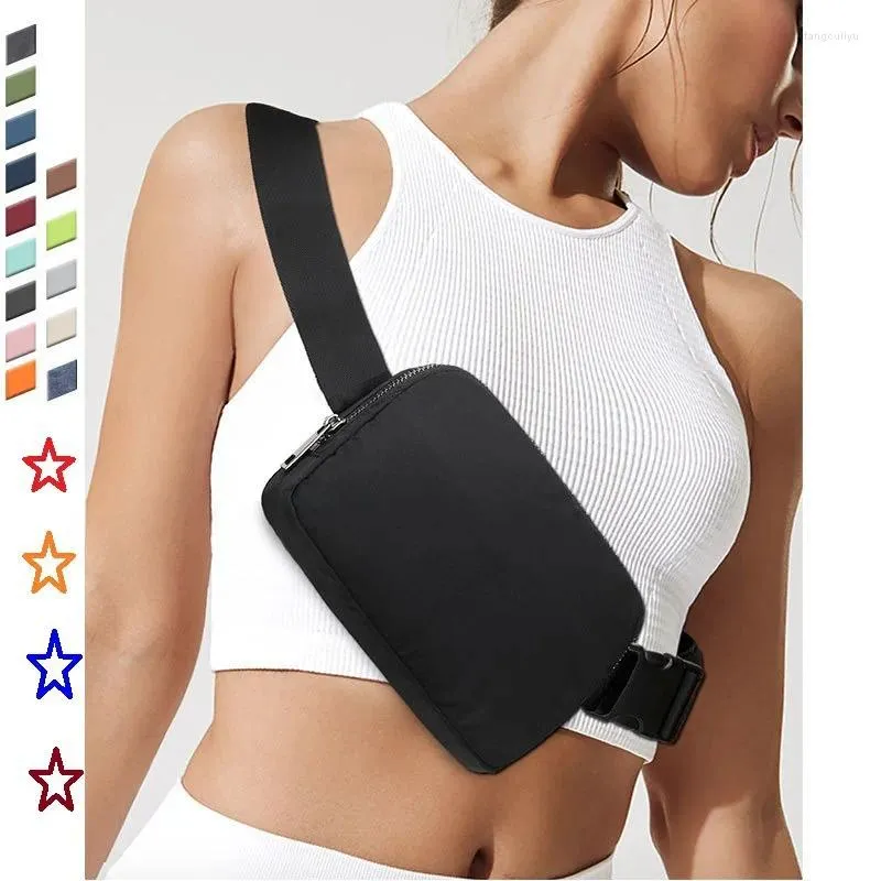 Bolsas de cintura Moda simple Fanny Packs para mujeres Hombres Nylon Bolsa de pecho impermeable Messenger Cinturón de deportes al aire libre