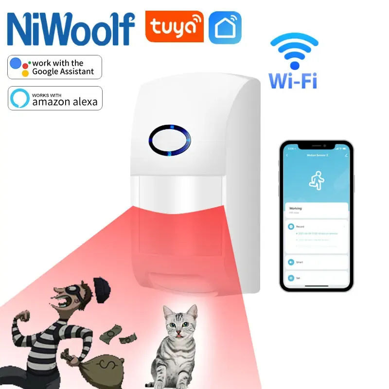 Detektor WiFi Motion Sensor Tuya Pet Immune Infrared Pir Body Detector Smart Life App Control Home Security Alarm