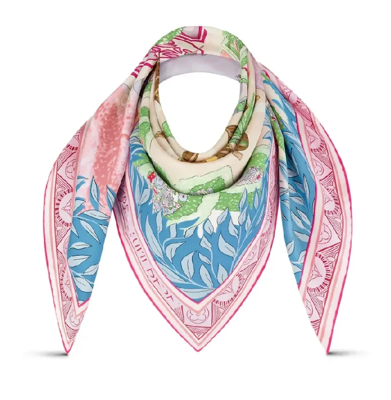 Nytt toppmode Silk Shawl Designer Scarves Märke Lång handtag med trädgårdsmönster fyrkantiga bandeaus pannband ring sommar wrap sik handduk m78447