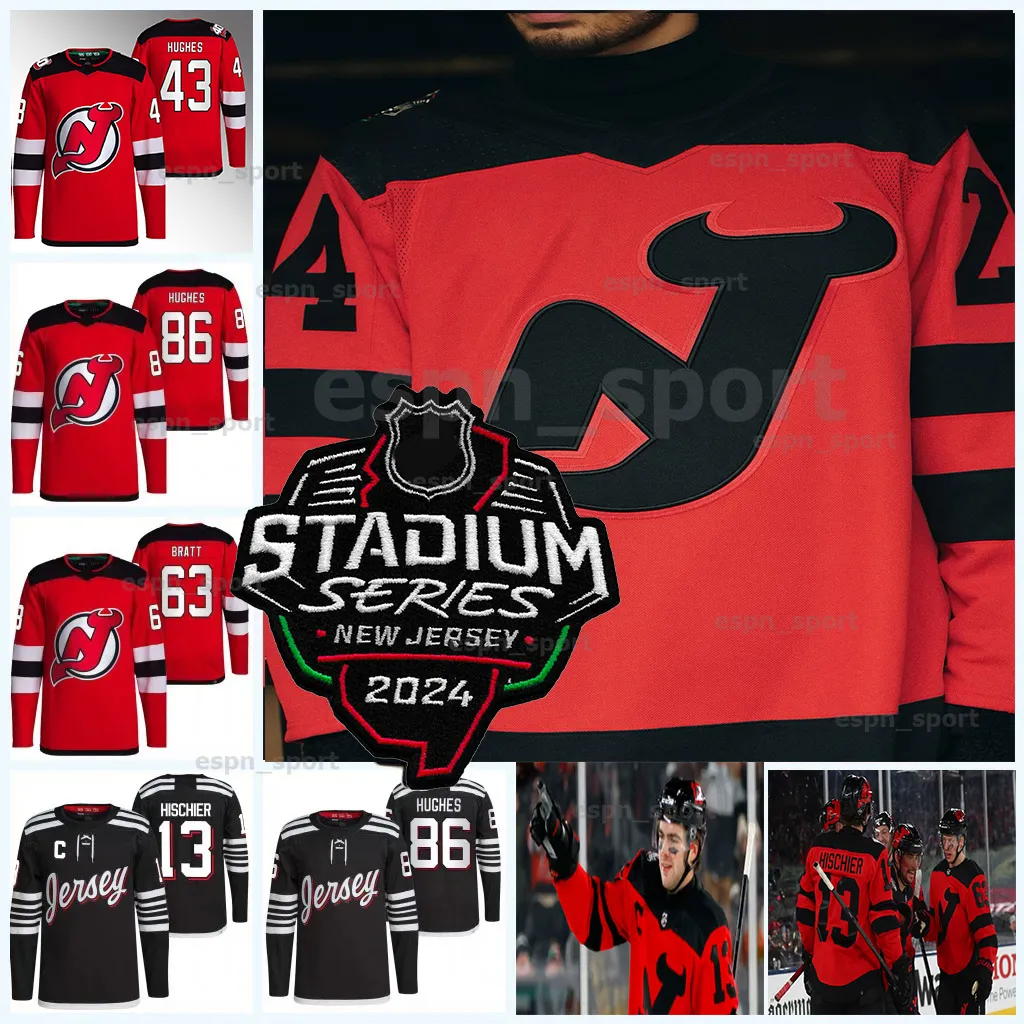 86 Jack Hughes 2024 Seria stadionu Diabels Jerseys Timo Meier Nico Hischier Luke Hughes Dawson Mercer Jesper Bratt Dougie Hamilton Vitek Vanecek McLeod