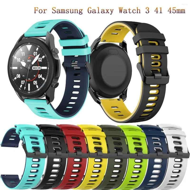 Watch Bands 20mm 22mm Silicone Correa Wrist Band For Samsung Galaxy 3 41mm 45mm Strap Active Bracelet Watchbands