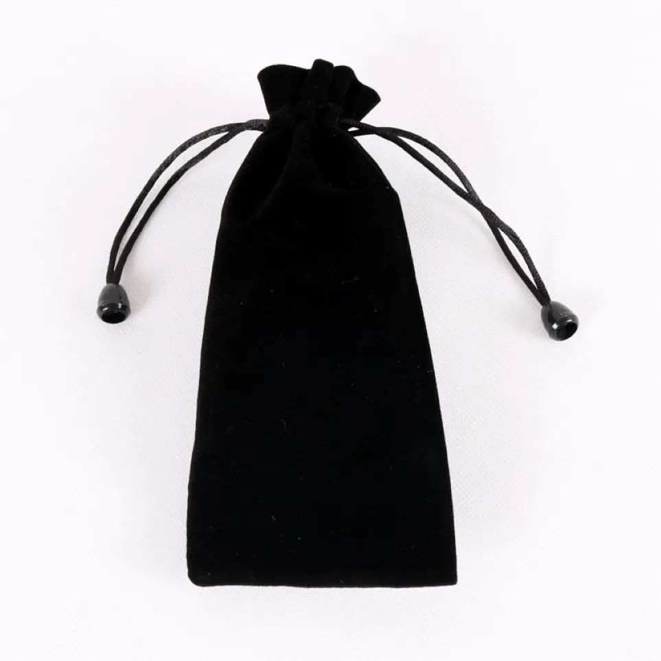Nowo fioletowe i czarne długie worki aksamitne 7 5x18 cm sznurka na prezent torebki przychylne do przechowywania szminki Wysokiej jakości torby 25pcs Lot2305