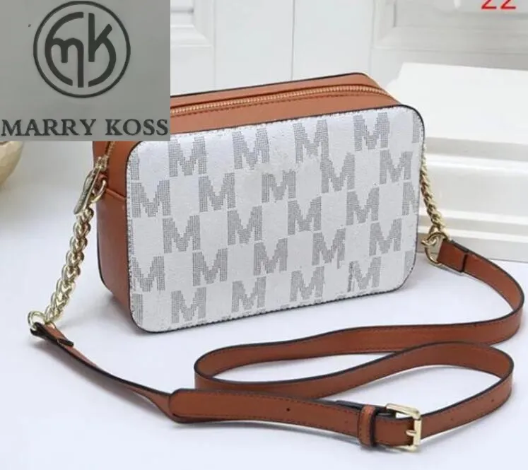 أطفال Wenluxury Designer حقائب اليد Crossbody كتف الكتف أعلى جودة جلدية متشابكة سلسلة حقائب يد كبيرة السعة كبيرة الزواج من Koss MK