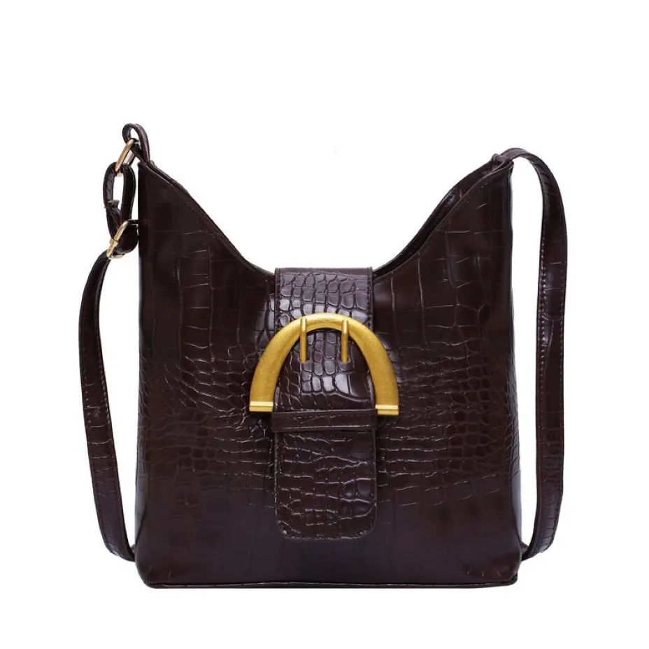 PB0005 Crocodile Pu Leater Messenger väskor Crossbody Bag Ny modestruktur Kvinnor Väska Temperament Versatile One Shoulder Bag234b