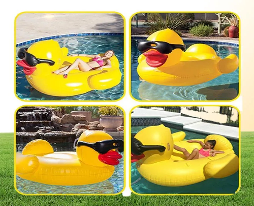 Piscina gonfiabile Galleggianti Zattere Nuoto Giallo con maniglie Addensare Piscine giganti in PVC Tubo galleggiante Raft2519870