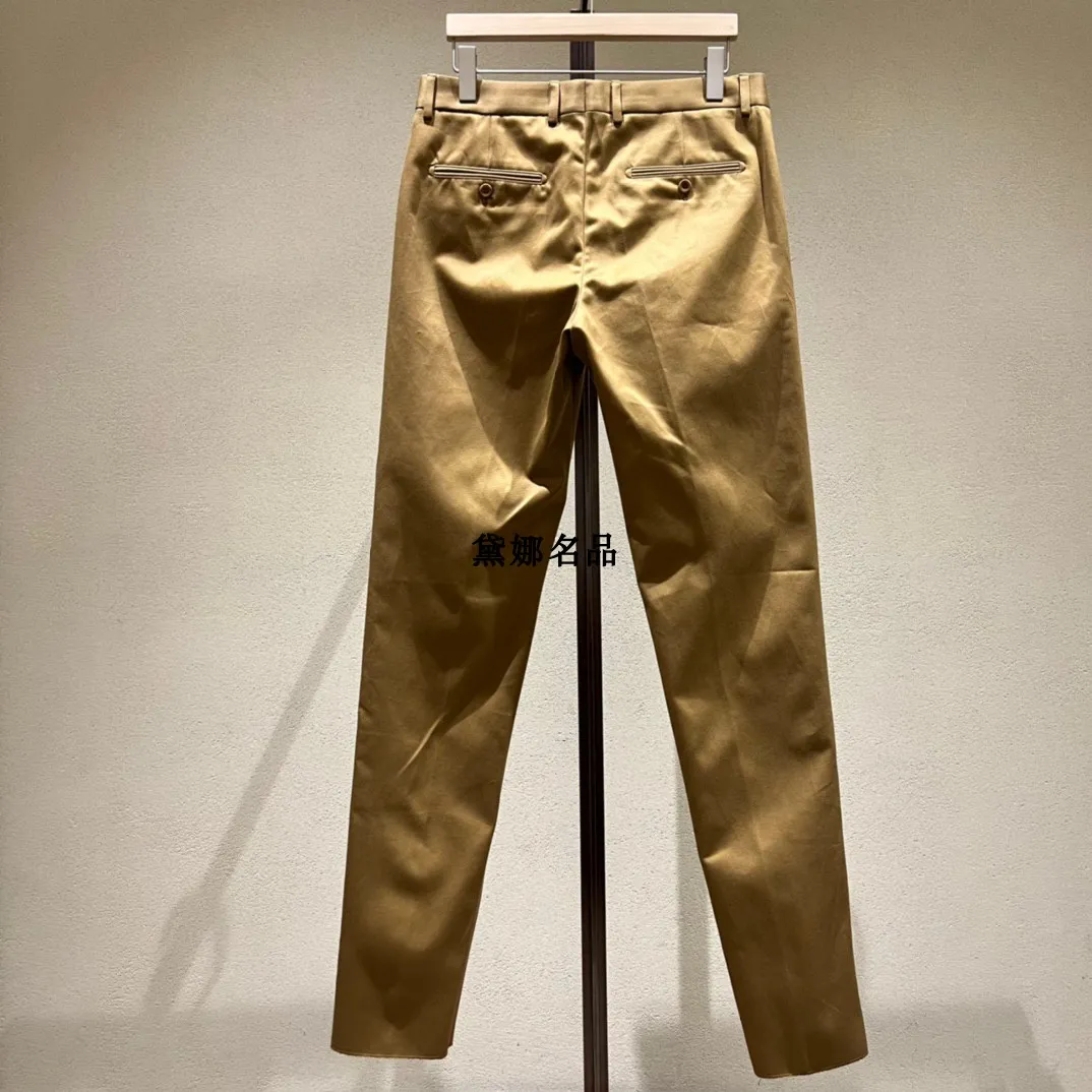 Мужские брюки осень и зима Лоро из чистого хлопка тонкие однотонные деловые повседневные брюки Пиана