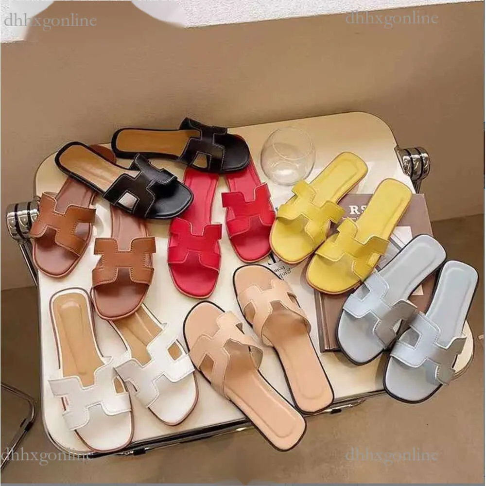 Designer Slides Sandal brand Slippers sandals Beach Classic Flat Sandal Luxury Summer Lady Leather Flip Flops Men Womens