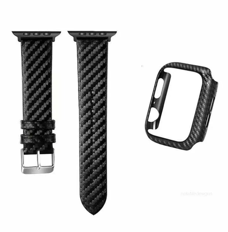 Designer For Apple Watch bands 44mm 38mm 40mm 42mm Leather Carbon Fiber Case & Band 2 Piece Set iWatch band Sports Bracelet Smart Straps Watchbands designerIKHPIKHP