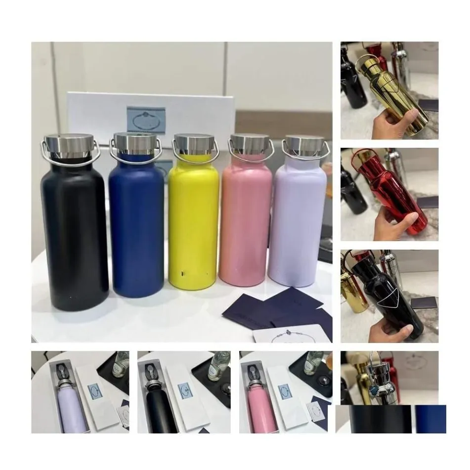 Water Bottles Designer Trend 500Ml Kettle Bottle 9 Colors Stainless Steel Adts Children Outdoor Cycling Sports Thermal Insation Hi222T