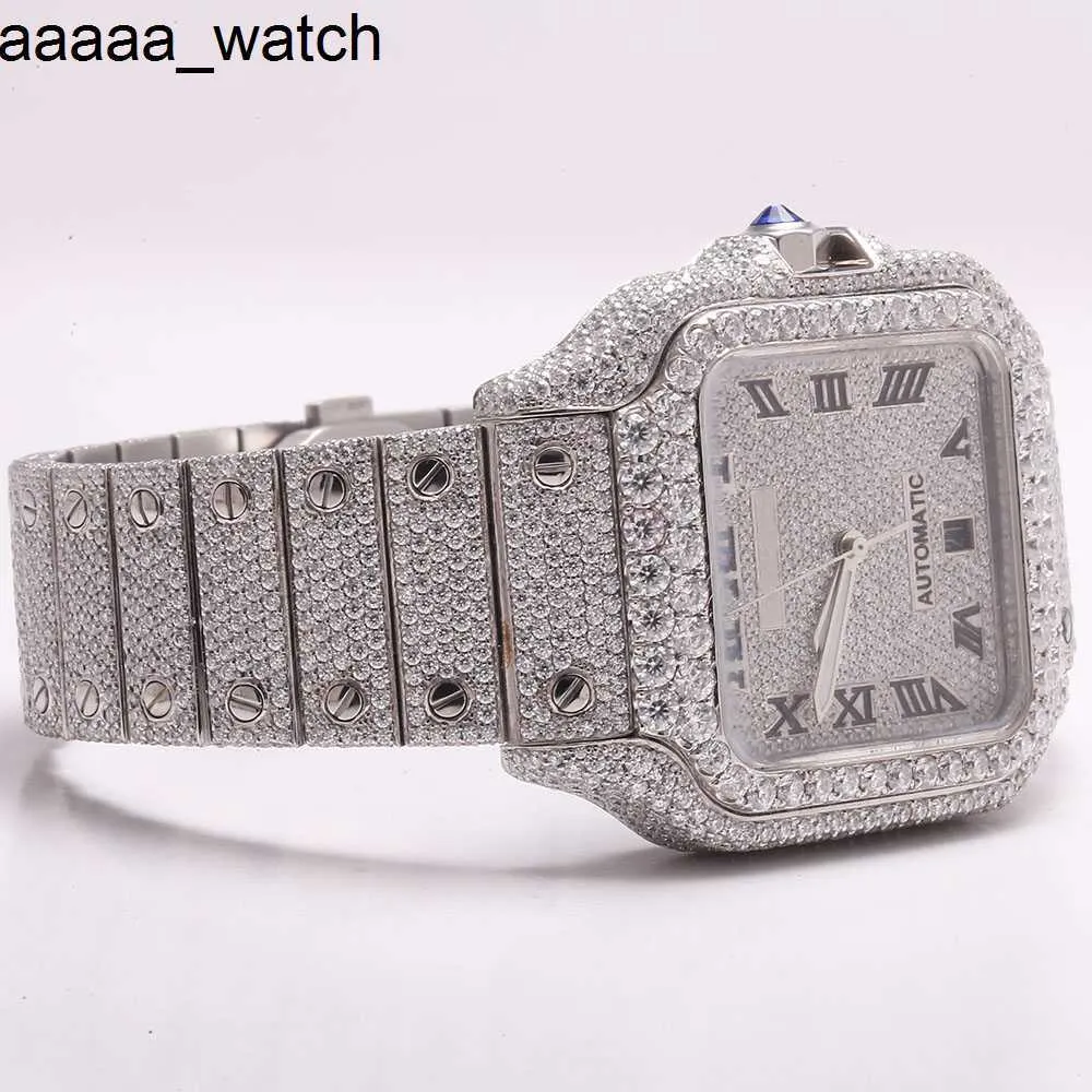 다이아몬드 시계 JKAQ CARTERS 프리미엄 고품질 VVS 최고 브랜드 핫 커스텀 디자인 힙합 남자 여자 고급 핸드 세트 lced Out Moissanite Watch40