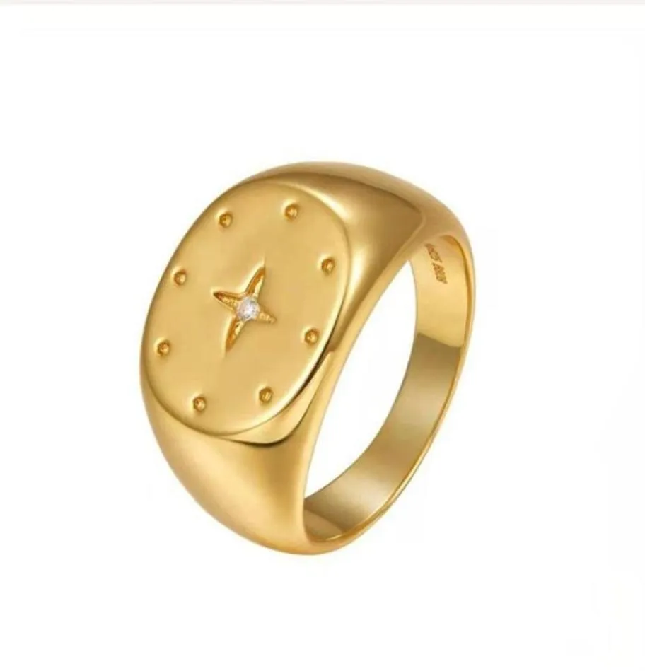 Bröllopsringar Titanium Steel Geometric for Women Star Pattern Jewelry Gift4387715