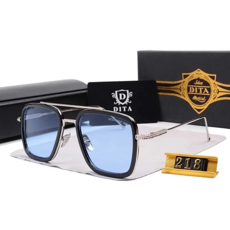 Dita mach-sete óculos de sol de designer masculino feminino metal banhado a ouro moldura estilo esportivo de negócios óculos de sol caixa original logotipo