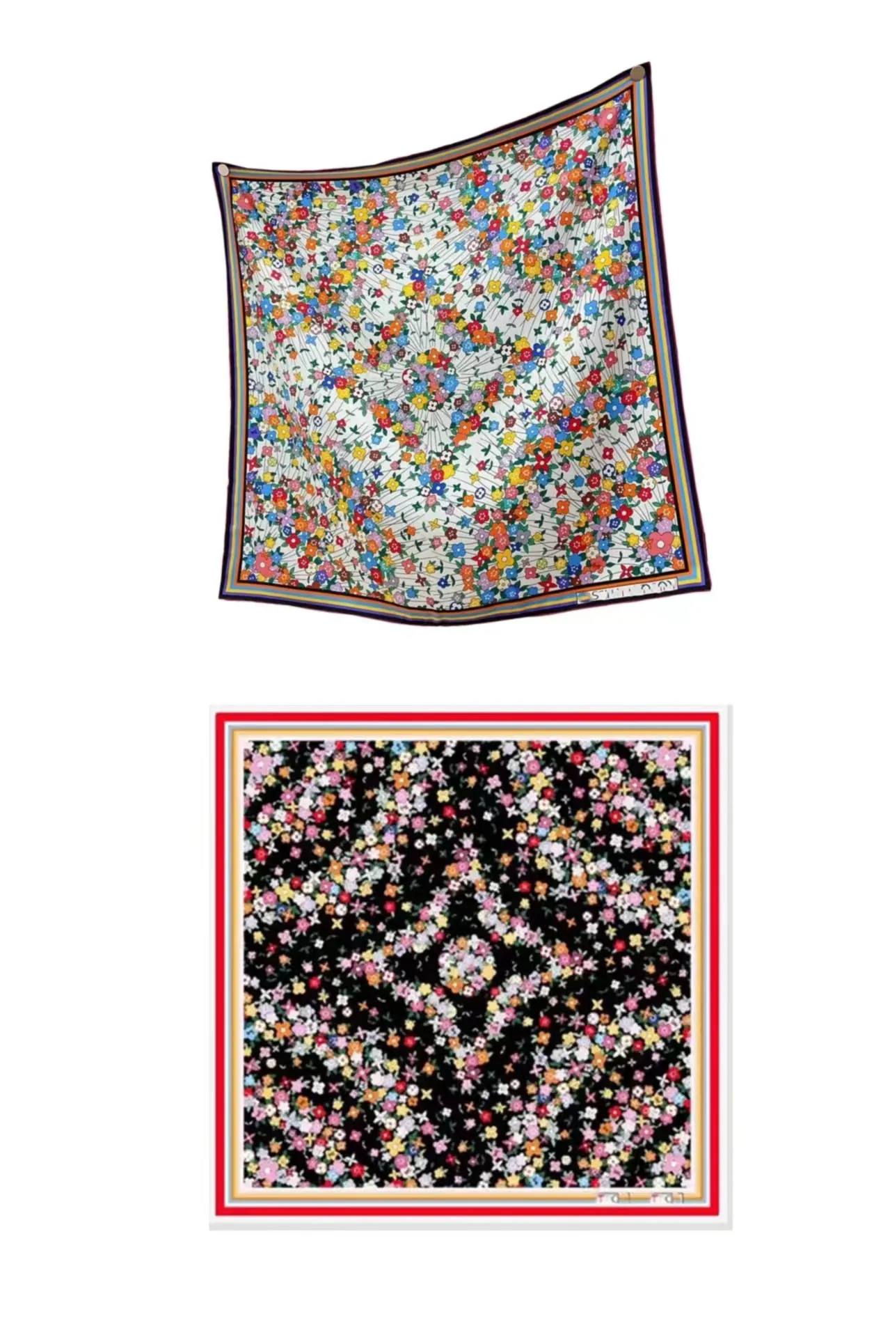 2024 novo designer clássico impressão floral xale de seda lenços de sarja pashmina quadrados de luxo moda alça longa saco lenços bandana ombro tote lage fita envoltórios