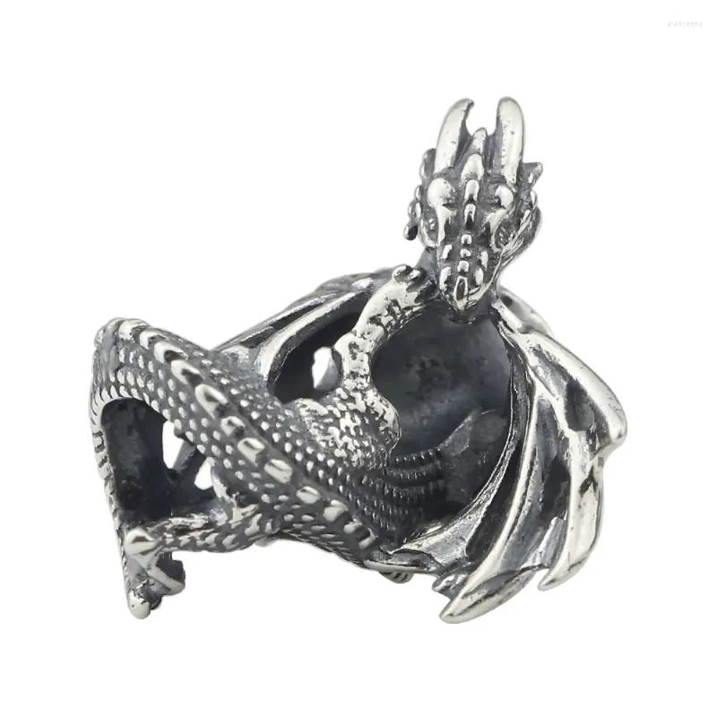 Lösa ädelstenar 925 Sterling Silver Ice Fire Dragon Charm Bead Jewelry Making European Troll 3.0mm Armband