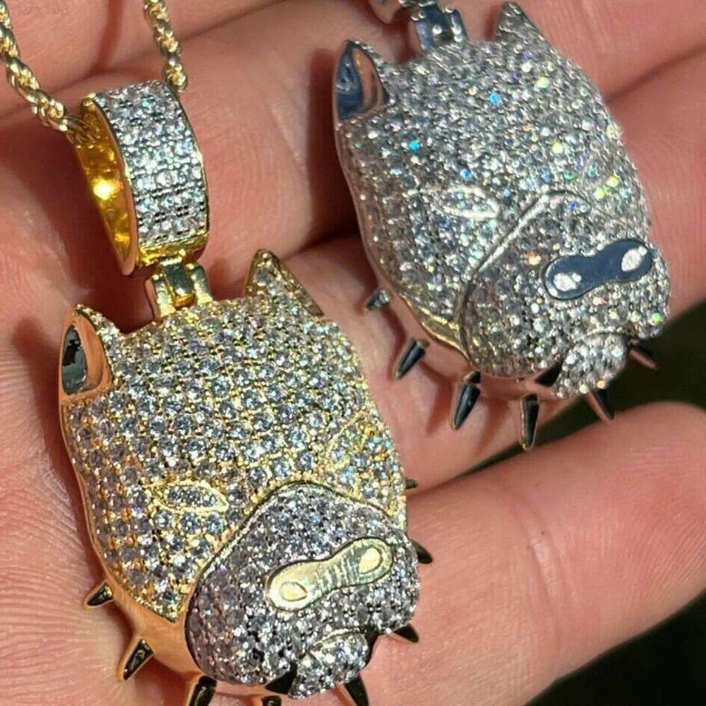 Nuova collana in rame animale Hip Hop Collane con ciondolo a forma di lupo a catena lunga per regalo per uomo