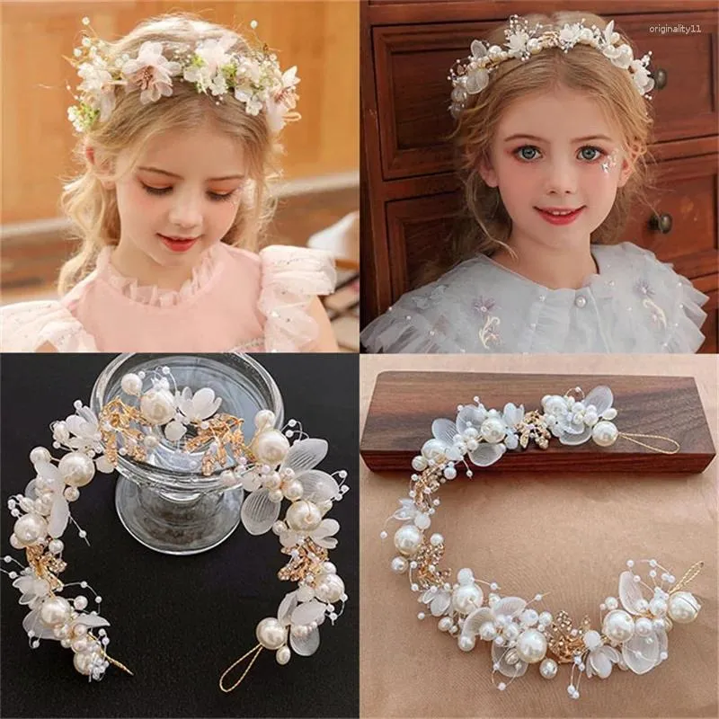 Accessori per capelli Catture Copricapo di perle imitate Ragazze eleganti Fascia da sposa Donna Ghirlanda di fiori Ghirlanda da sposa