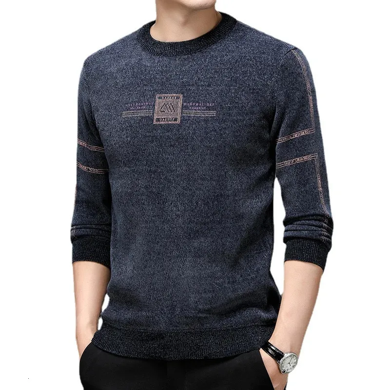 Мужской свитер Осенний тренд, футболка с длинными рукавами и повседневные топы с круглым вырезом с принтом 240223