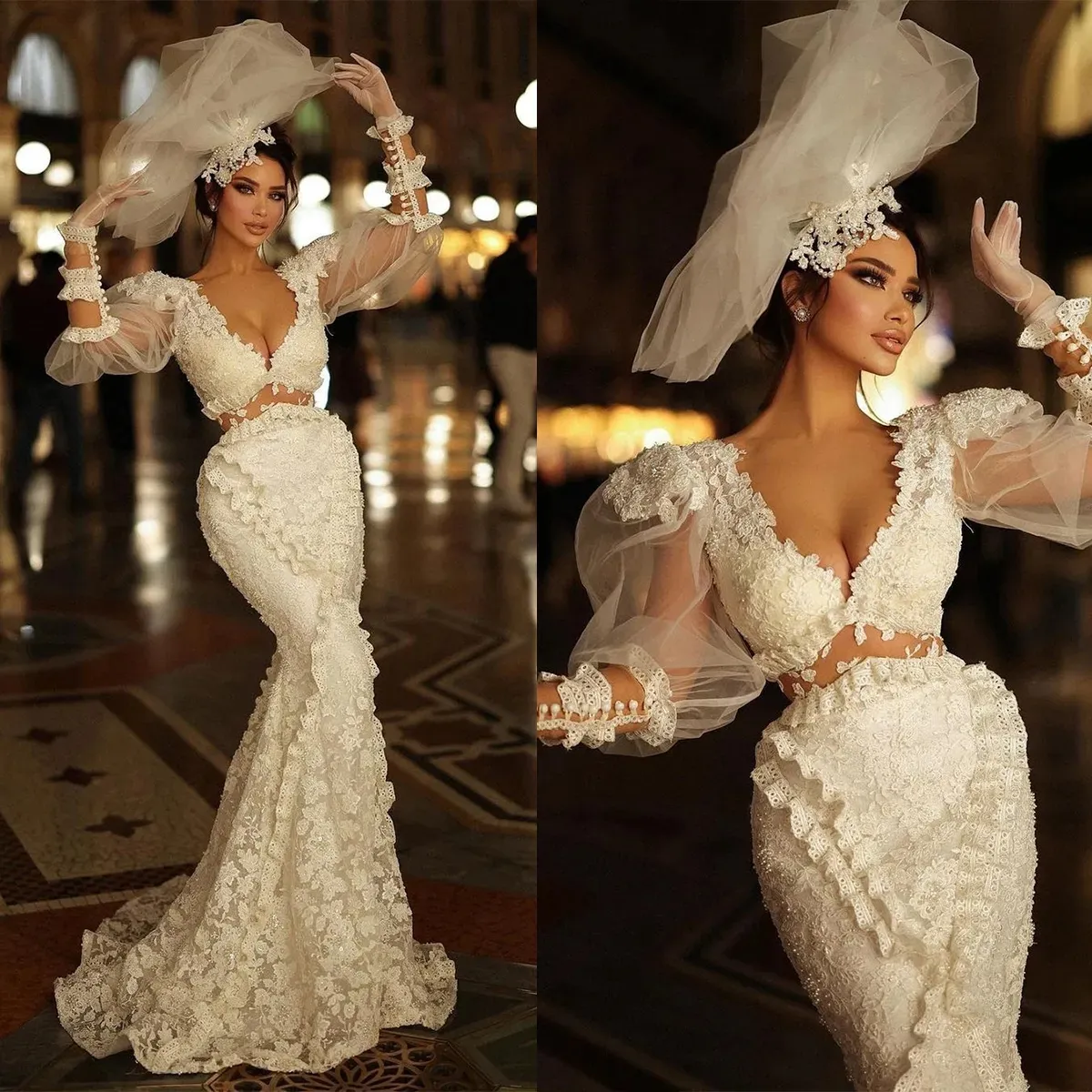 Elegant Satin Halter Ivory Mermaid Wedding Dress main image 1