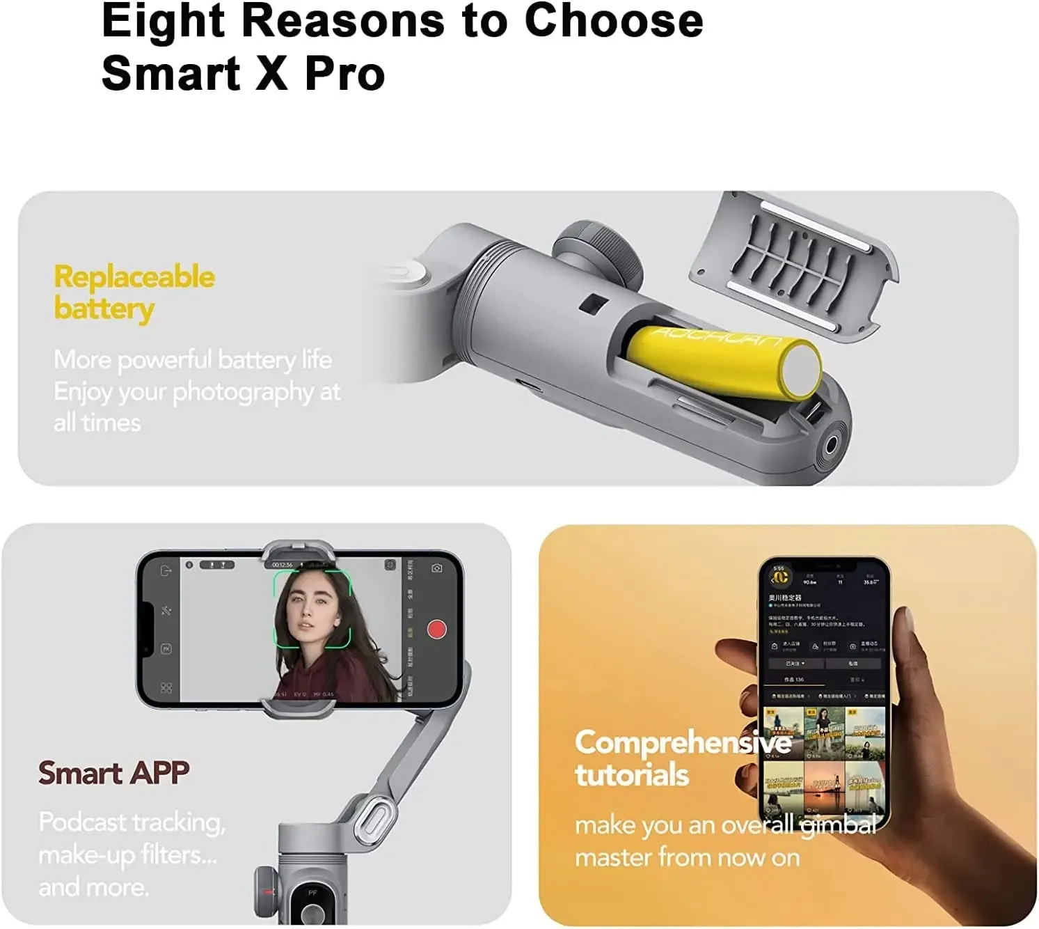 Estabilizador De Cardan De Mão De Mão 3 Eixos Smart X Pro Professional Para  Smartphone Wireless Charging OLED Display LED LUZ De $795,92 | DHgate