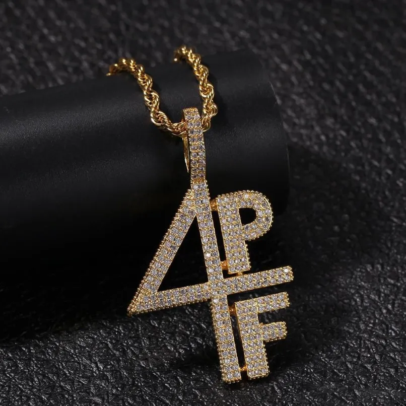 4PF кулон с кубическим цирконием, микро-асфальтированное ожерелье с четырьмя карманами, полное LilBaby CZ, блестящее ожерелье со льдом для мужчин, Jewelry257J