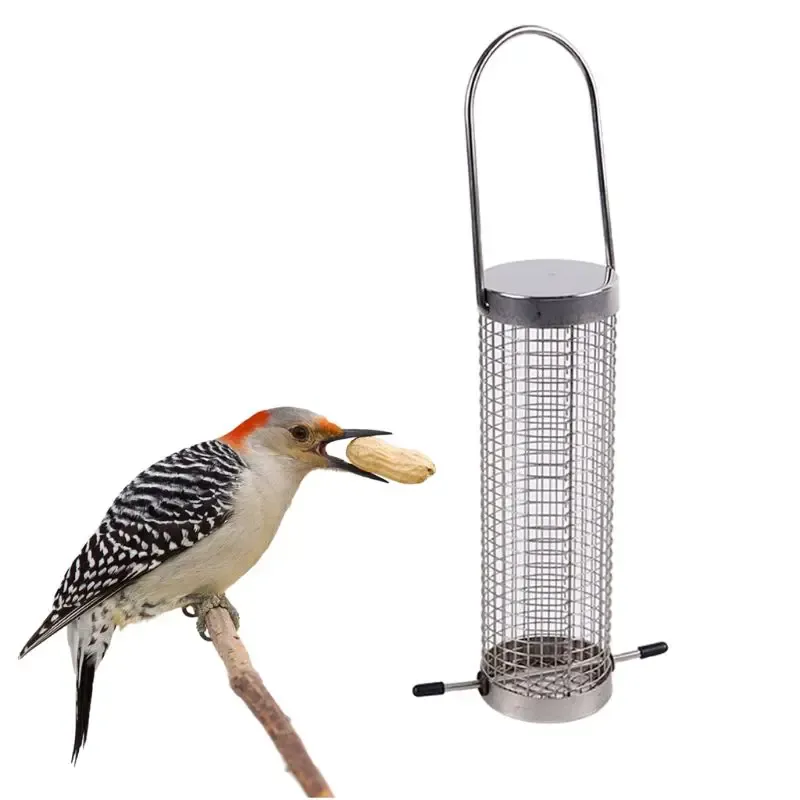 Feeding Bird Cage Feeder Wild Outdoor Garden Hanging Seed Fruit Vegetable Holder Food Contain Foraging Toy Bird Feeding Supples C42