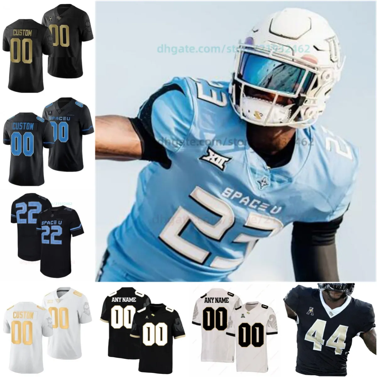 Maglie da calcio personalizzate UCF Knights NCAA College Uomo Donna Gioventù tutte cucite QUALSIASI NOME QUALSIASI NUMERO 18 SM.GRIFFIN 28 Latavius Murray 21 Taj McGowan 11 Dillon Gabriel