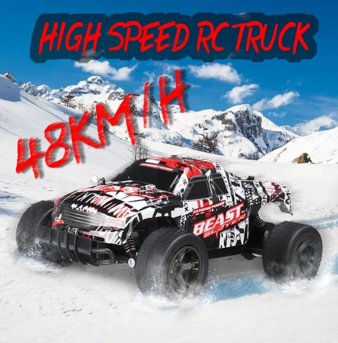 RC Car 48kmh 24Ghz 120 4WD التحكم عن بعد الشاحنة عالية السرعة شاحنة كهربائية على الطرق الوعرة 4x4 سيارة القيادة سيارة Toy 2011051319048