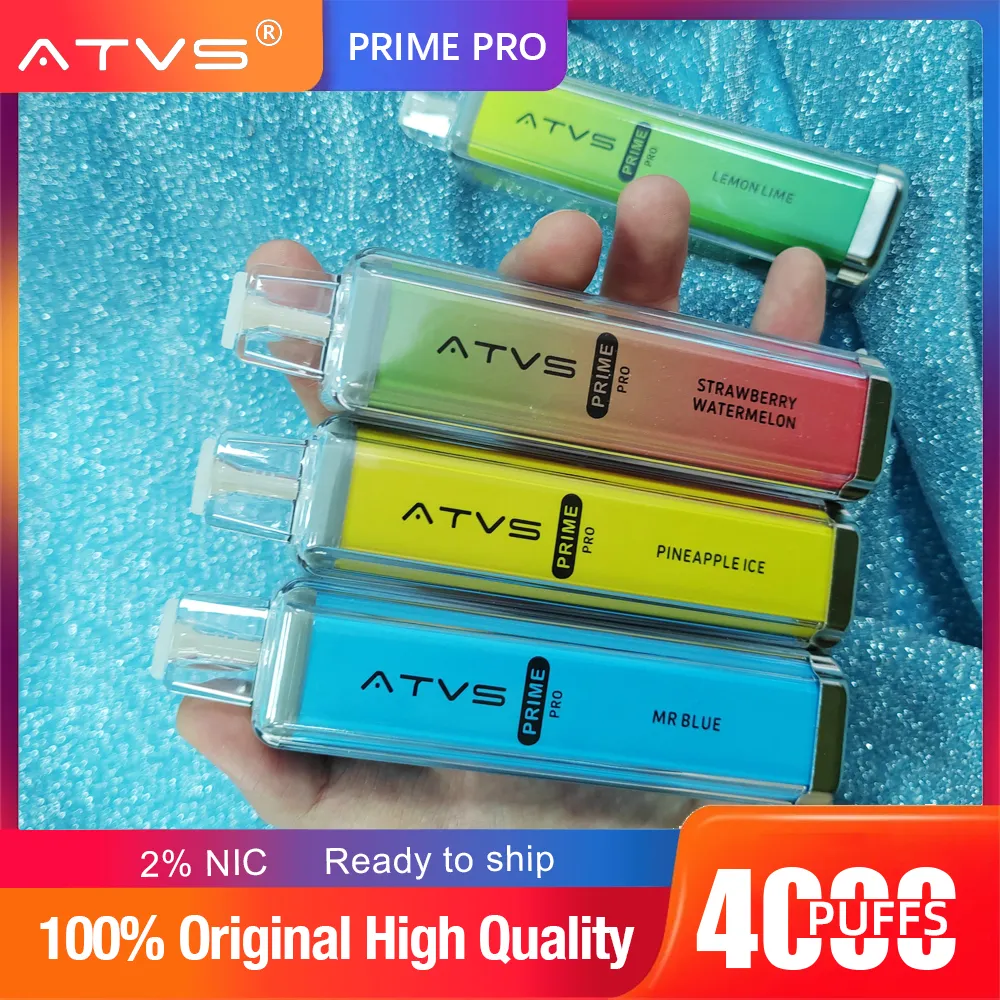 ATVS 100 % Original E-Zigarette Einweg-Vape, vorgefüllt, 10 ml Pod, 4000 Puffs, 1500 mAh Mesh-Spule, wiederaufladbar, Einweg-Vapes